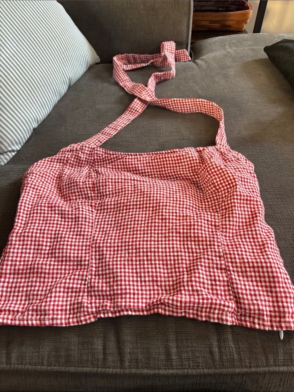 Quince European Linen Halter Red Gingham